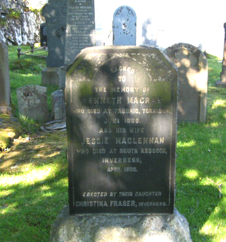 Photo of headstones/Jessie MacLennan d 1900 [1909] South Kessock hdstn Annat Old burial ground